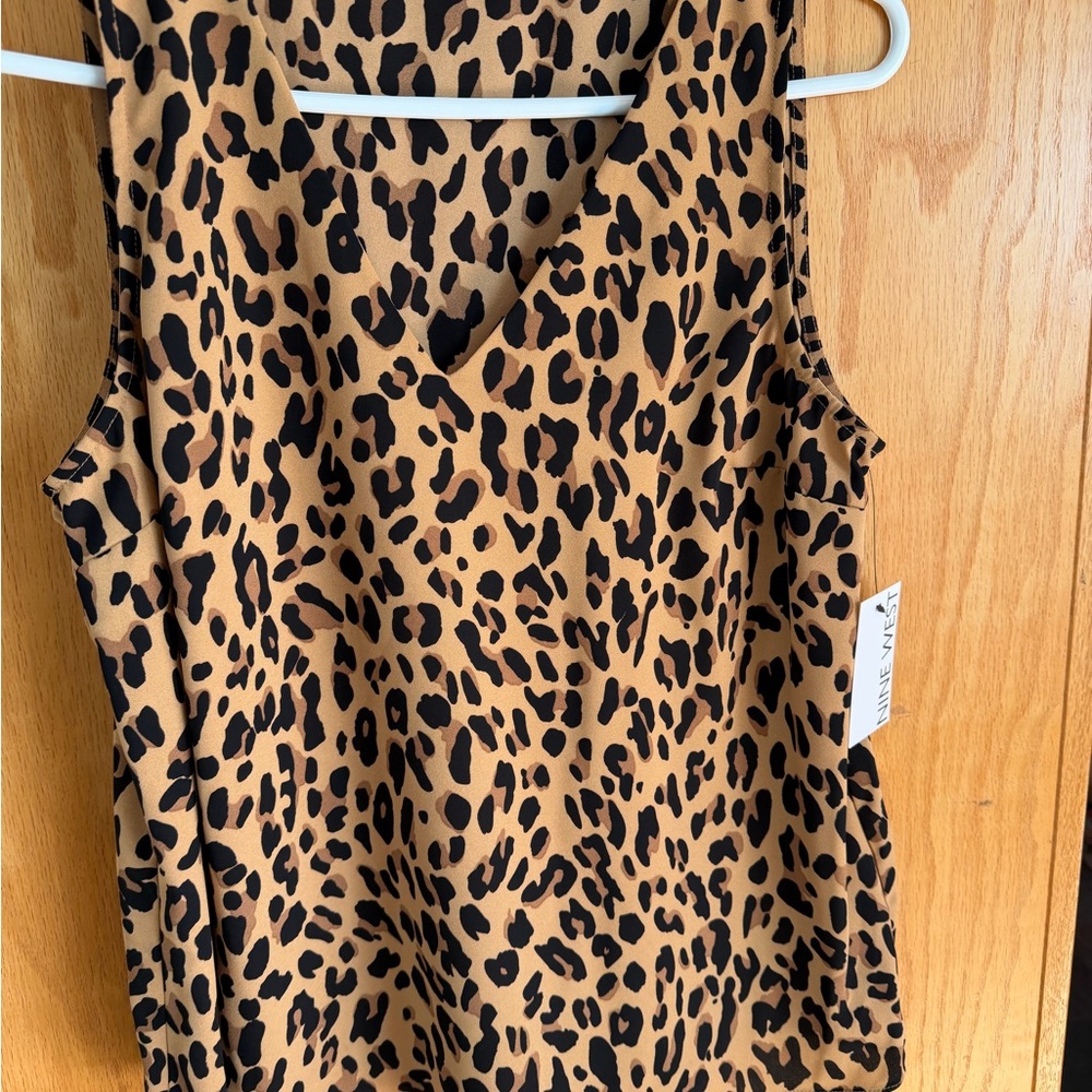 Nine West leopard  Print Blouse medium